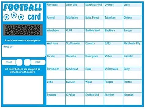 fundraising charity football scratch cards